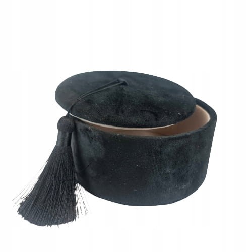 szkatułka okrągła na biżuterie czarna z lusterkiem