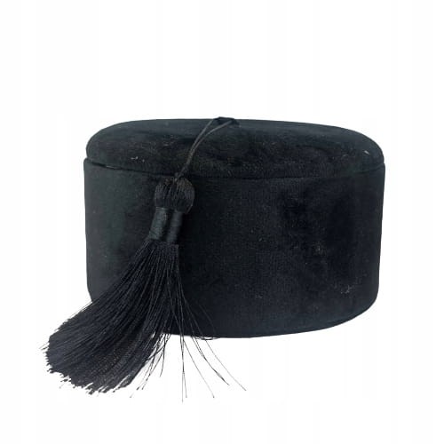 szkatułka okrągła na biżuterie czarna z lusterkiem