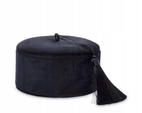 szkatułka okrągła na biżuterie czarna z lusterkiem