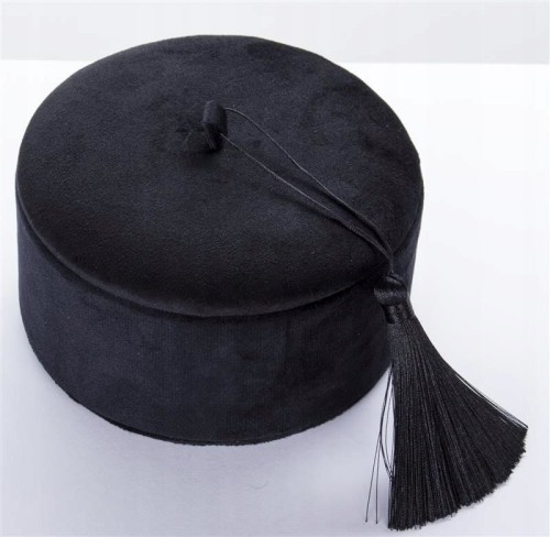 szkatułka okrągła na biżuterie czarna z lusterkiem