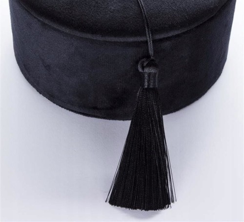 szkatułka okrągła na biżuterie czarna z lusterkiem