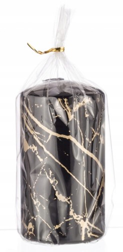 świeczka świeca dekoracja glamour czarno-złota duża