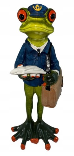 Figurka ozdoba ceramiczna żaba listonosz