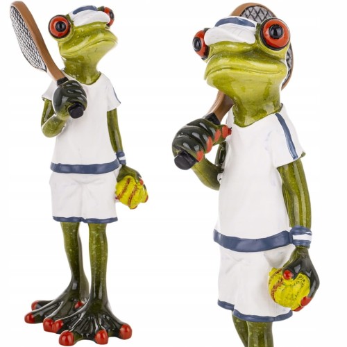 Figurka żabka żaba tenisista gracz tenis prezent dla tenisisty