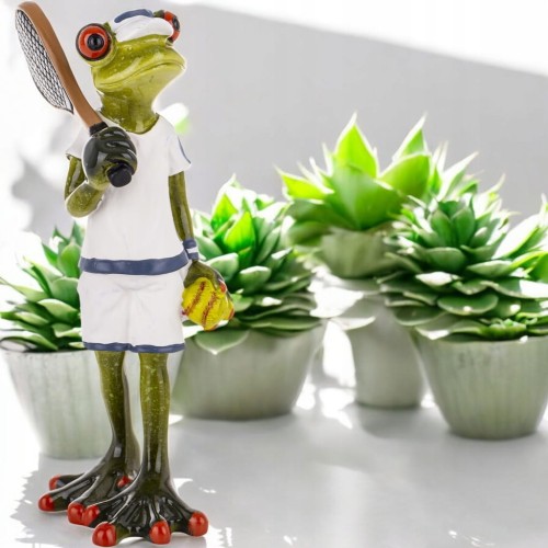 Figurka żabka żaba tenisista gracz tenis prezent dla tenisisty