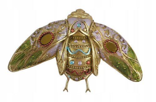 BOGATO ZDOBIONA ZŁOTA ĆMA FIGURKA