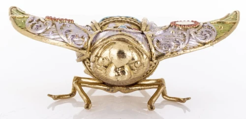 BOGATO ZDOBIONA ZŁOTA ĆMA FIGURKA