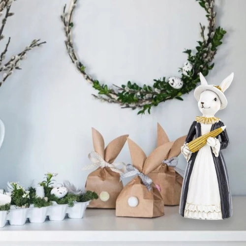 Figurka wielkanocna tworzywo sztuczne zając 19,5 cm