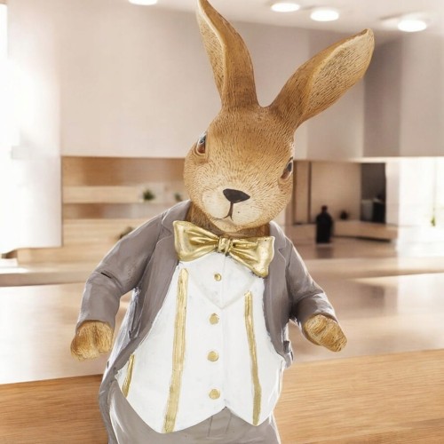 Figurka wielkanocna zając 23cm królik w eleganckim ubiorze 2 Króliki zestaw