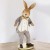 Figurka wielkanocna zając 23cm królik w eleganckim ubiorze 2 Króliki zestaw